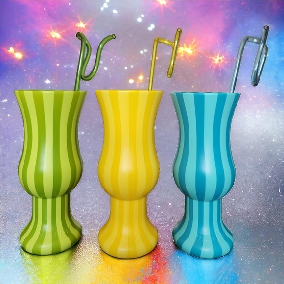 Plastic Stripe Hurricane Cup with Krazy Straw 20 Pcs - Picture 7 of 16